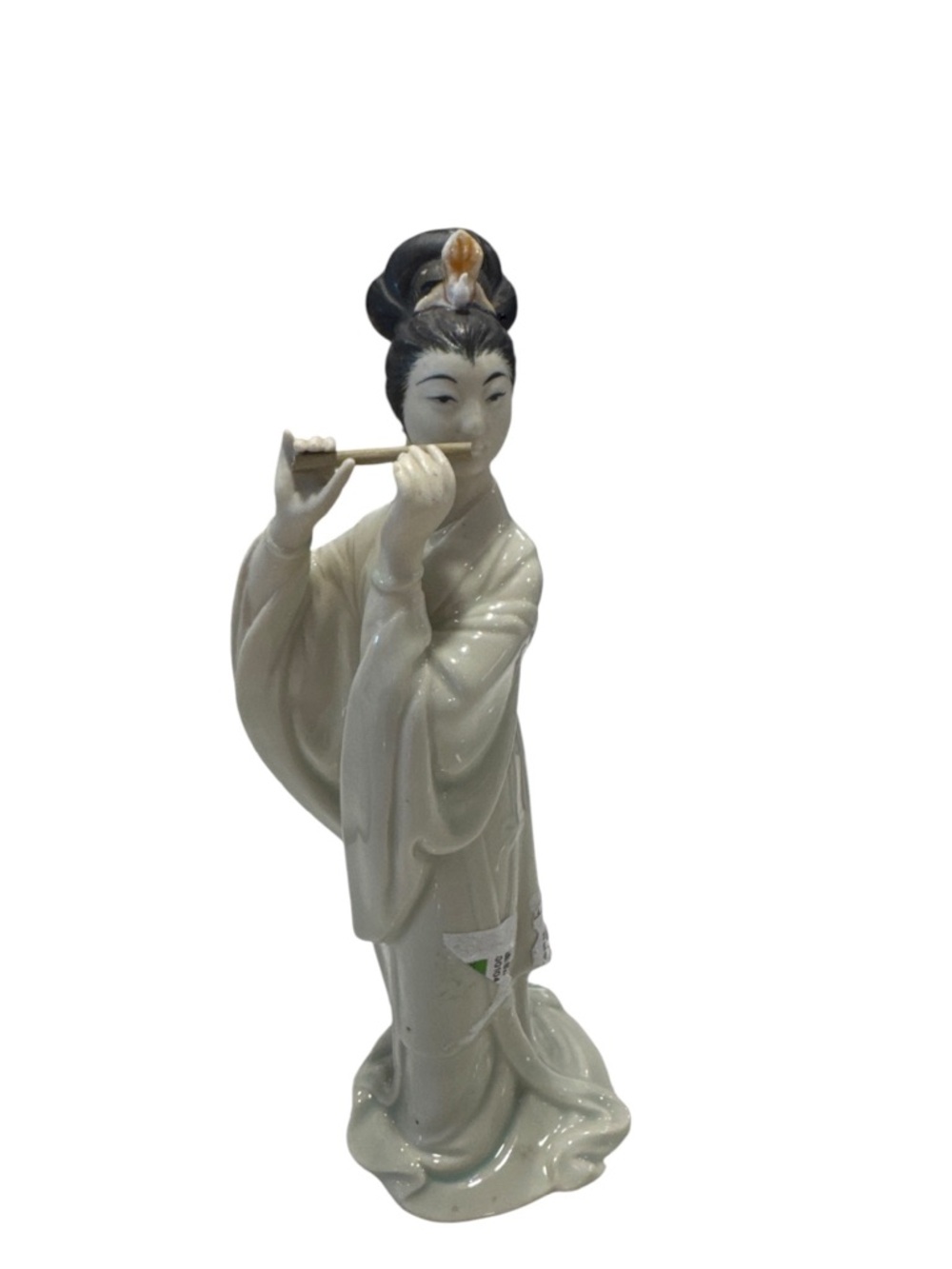 Source Unknown Cream Ceramic Geisha Figurine Playing Flute - Picture 2 of 8